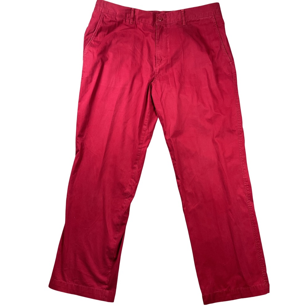 Lacoste Chino Pants Mens 38x30 Red Classic Fit Cotton Twill Trousers TX1691
